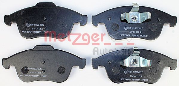 Колодки тормозные дисковые METZGER 1170672