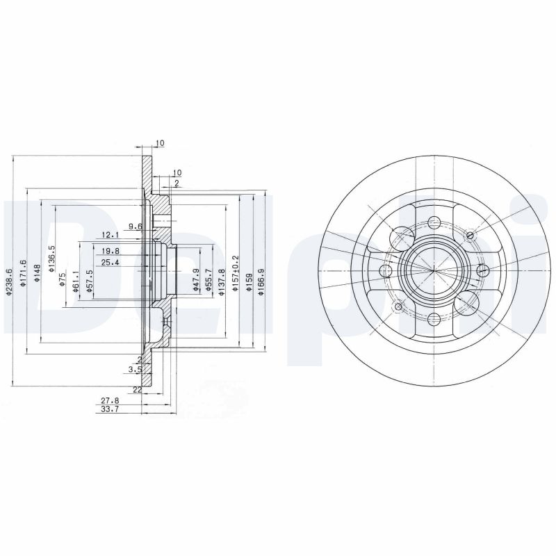 Диск тормозной DELPHI BG2667