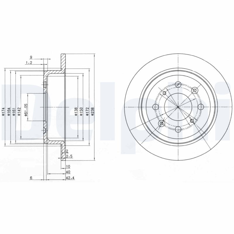 Диск тормозной DELPHI BG2538