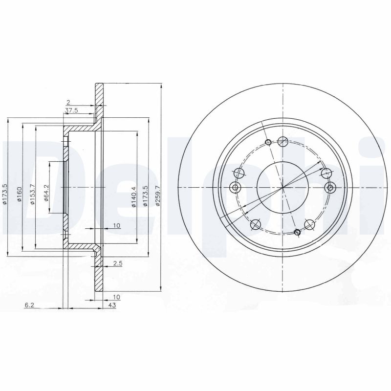 Диск тормозной DELPHI BG3964