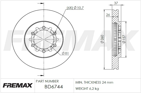 Диск тормозной FREMAX BD-6744