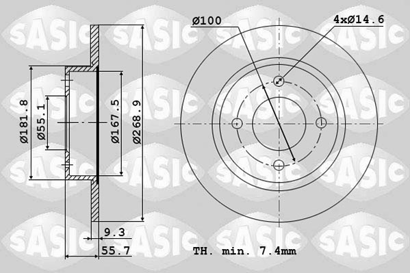 Диск тормозной SASIC 6106058