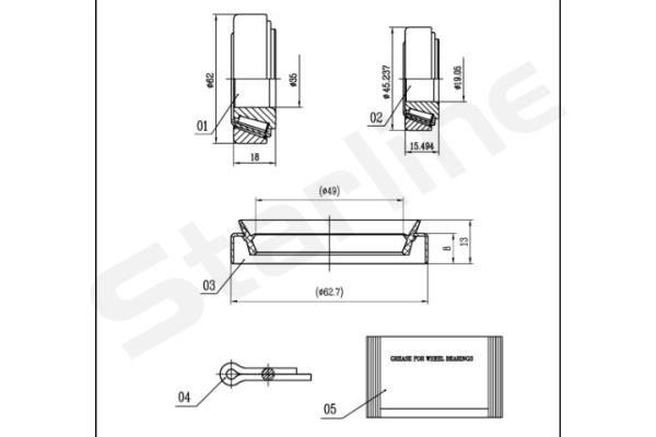Подшипник ступичный STARLINE LO 01465