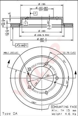 Диск тормозной VILLAR 628.1088