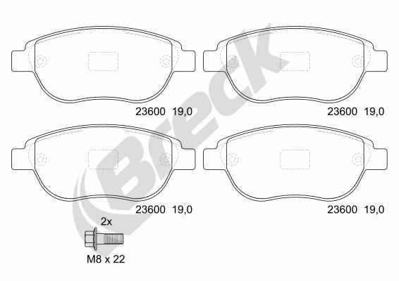 Тормозные колодки BRECK 236000070100