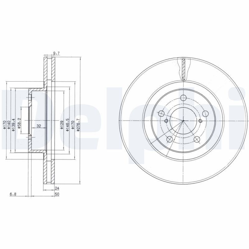Диск тормозной DELPHI BG2827