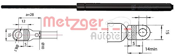 Амортизатор крышки багажника METZGER 2110283
