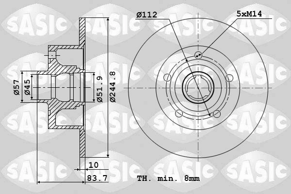 Диск тормозной SASIC 9004509J