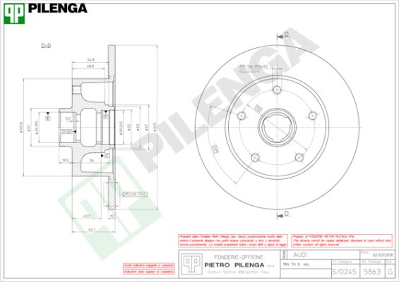Диск тормозной PILENGA 5863