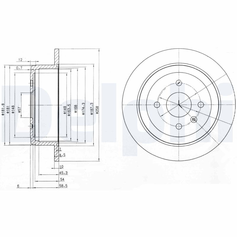 Диск тормозной DELPHI BG3615