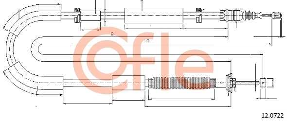 Трос стояночного тормоза COFLE 92.12.0722