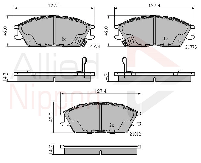 Колодки тормозные дисковые ALLIED NIPPON ADB3253