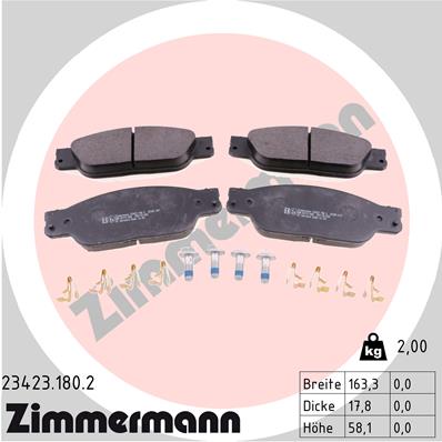 Колодки тормозные sbb jaguar ZIMMERMANN 234231802