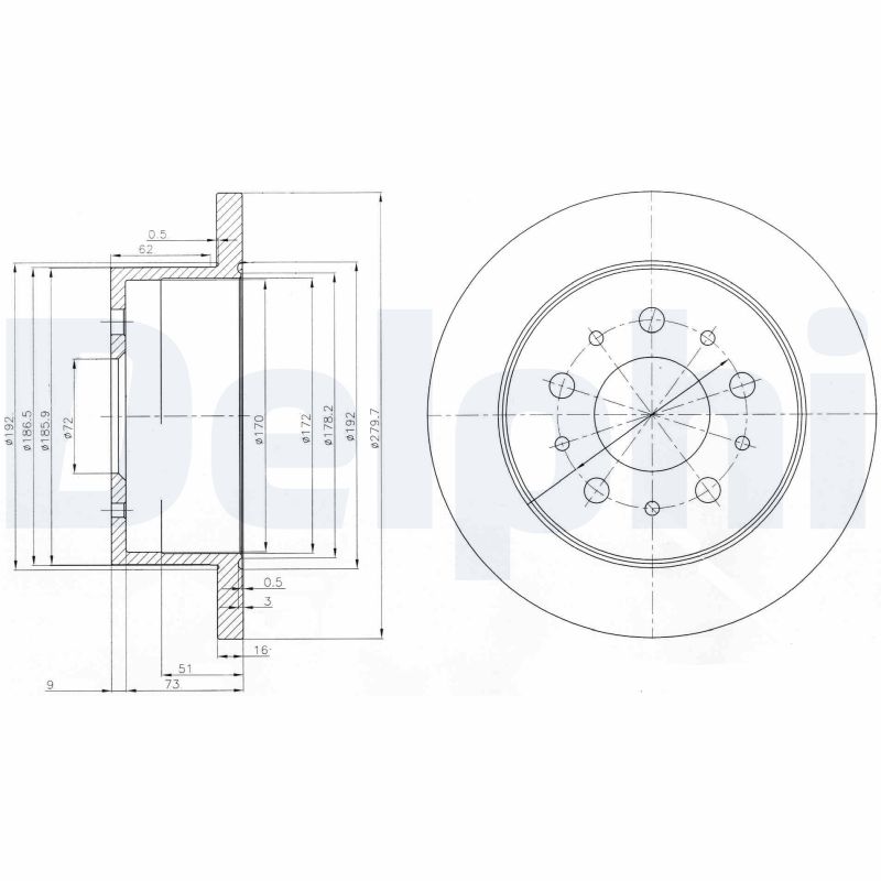 Диск тормозной DELPHI BG3853