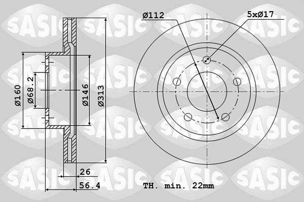 Диск тормозной SASIC 6106032