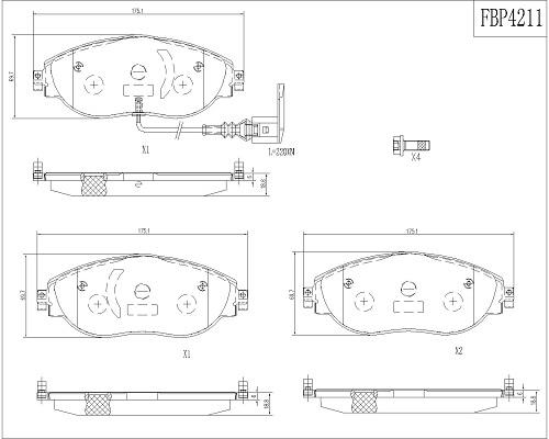 Колодки тормозные дисковые FI.BA FBP4211