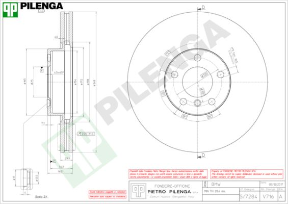 Диск тормозной PILENGA V716