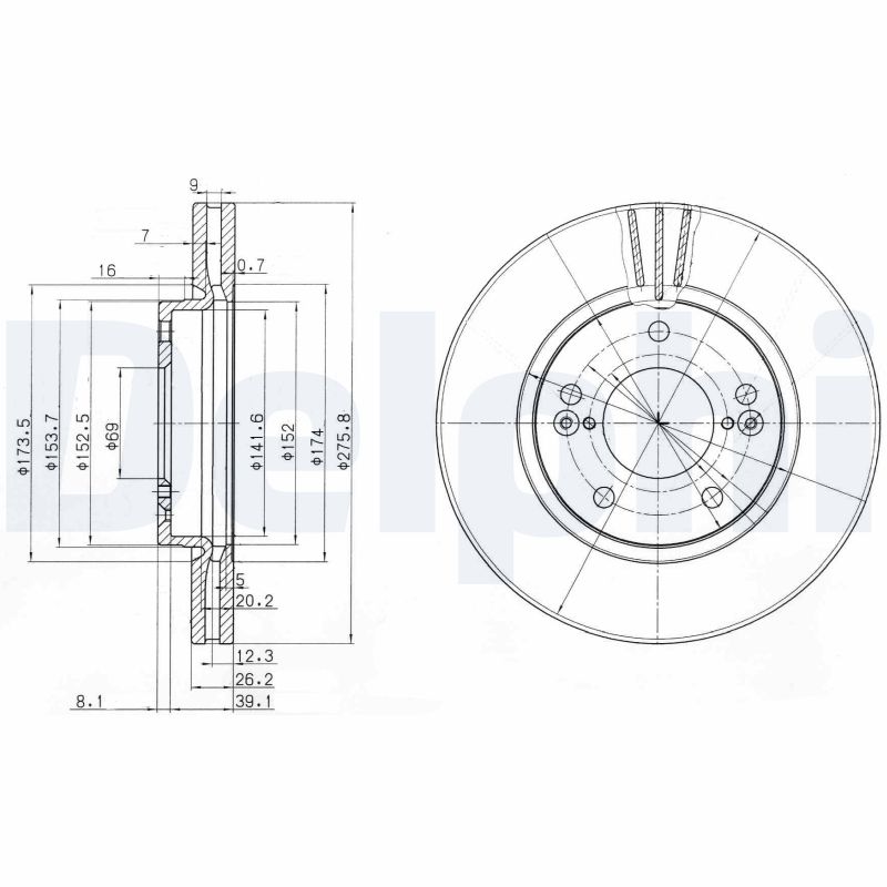 Диск тормозной DELPHI BG3721