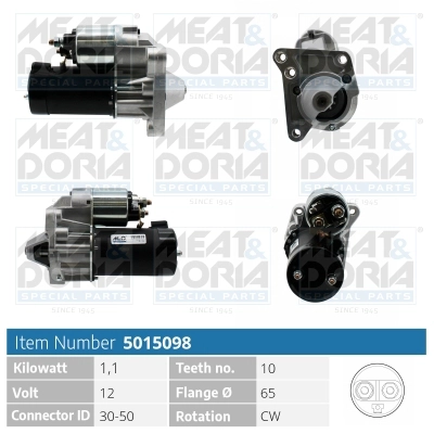Стартер 12v 11kw renault clio i/ii volvo 440 (445) MEAT & DORIA 5015098