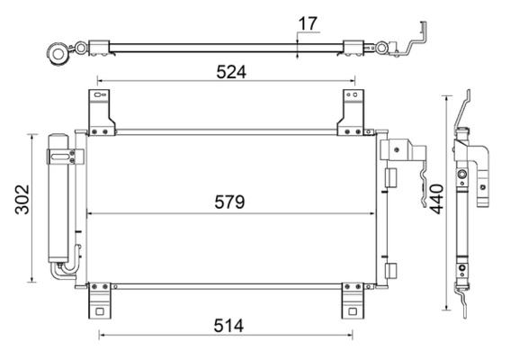 Конденсатор кондиционера MAHLE/KNECHT AC794000S
