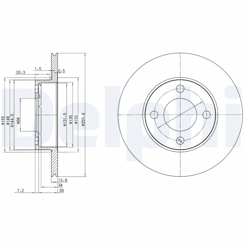 Диск тормозной DELPHI BG2215