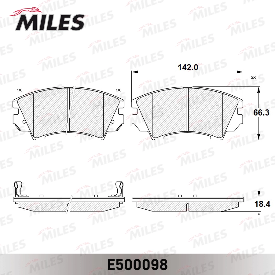 Колодки тормозные MILES E500098