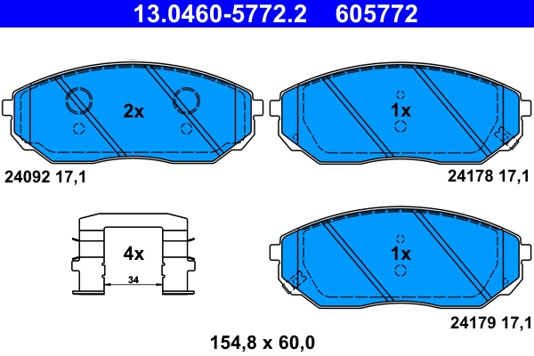 Колодки тормозные дисковые ATE 13.0460-5772.2