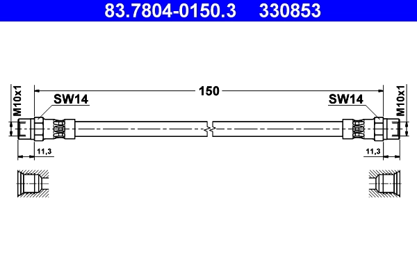 Шланг тормозной ATE 83.7804-0150.3