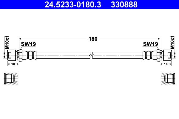 Шланг тормозной ATE 24.5233-0180.3
