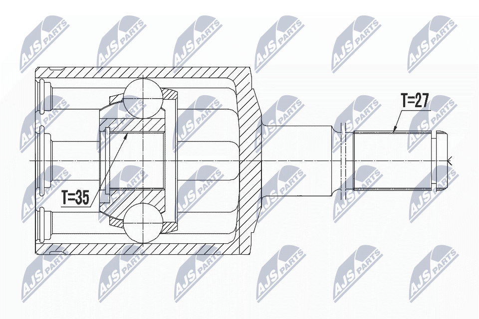 Шрус левый внутренний jeep grand cherokee 10- dodge nitro 07-12 jeep liberty ii 08-13 /lewy/ NTY NPWCH028