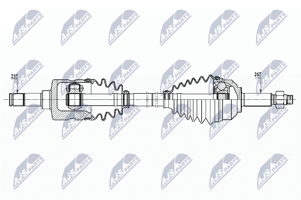 Полуось chrysler pacifica 3.5 2wd/awd 03- 3.8 2wd/awd 04- /frontleft/ NTY NPWCH104