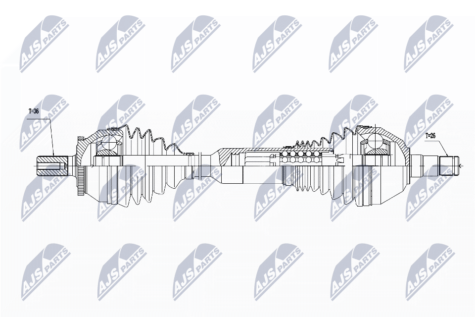 Полуось volvo xc90 2.4d d5 2.5t t5 02-08.06 акпп левая NTY NPWVV017