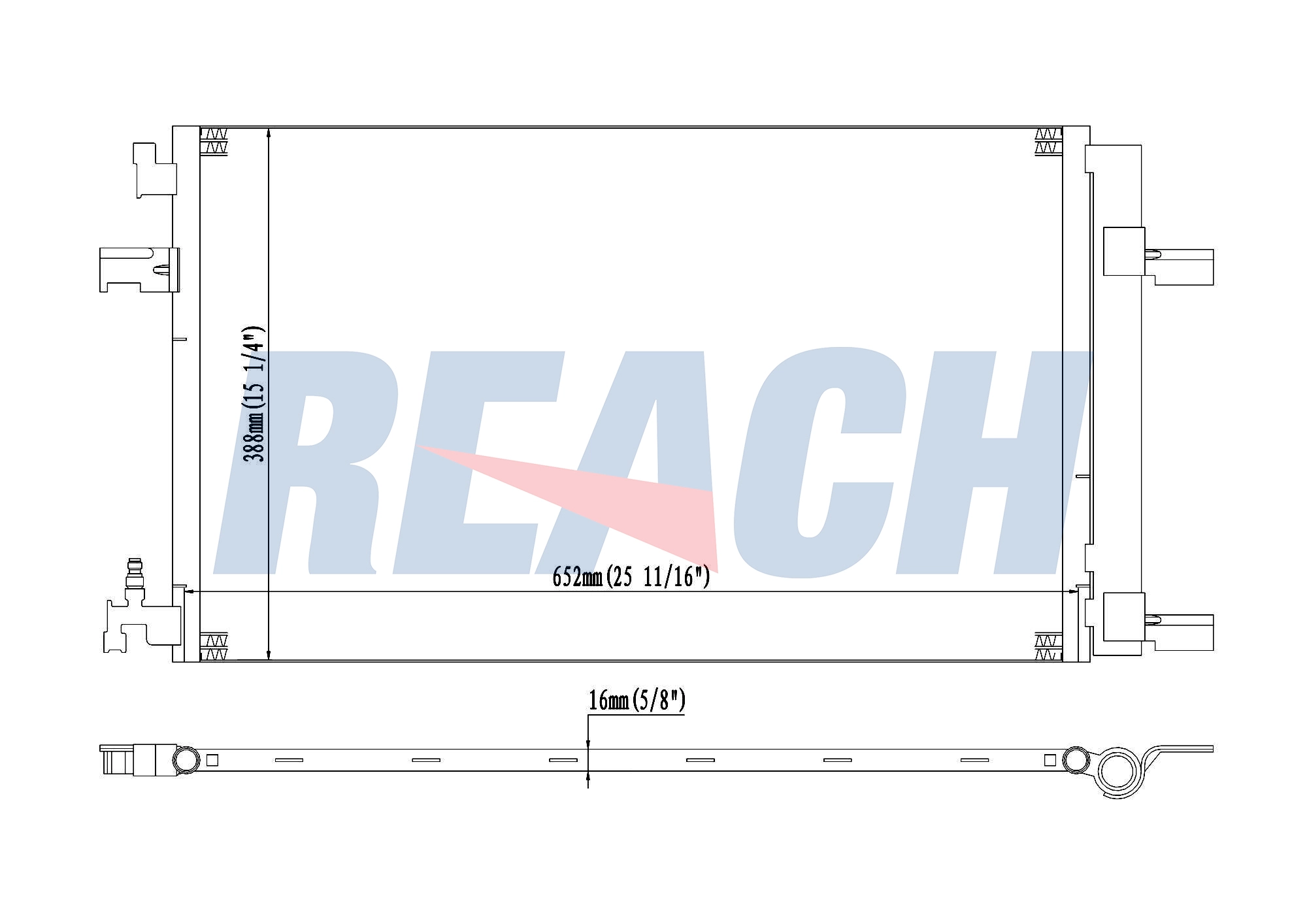Радиатор кондиционера REACH 1.31.3794.PD