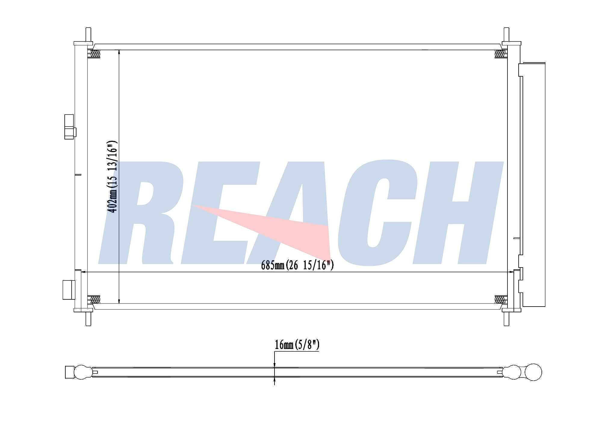 Радиатор кондиционера REACH 1.31.3575.PDH