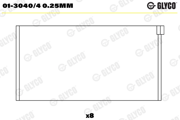 Вкладыши двигателя GLYCO 01-3040/4 0.25mm