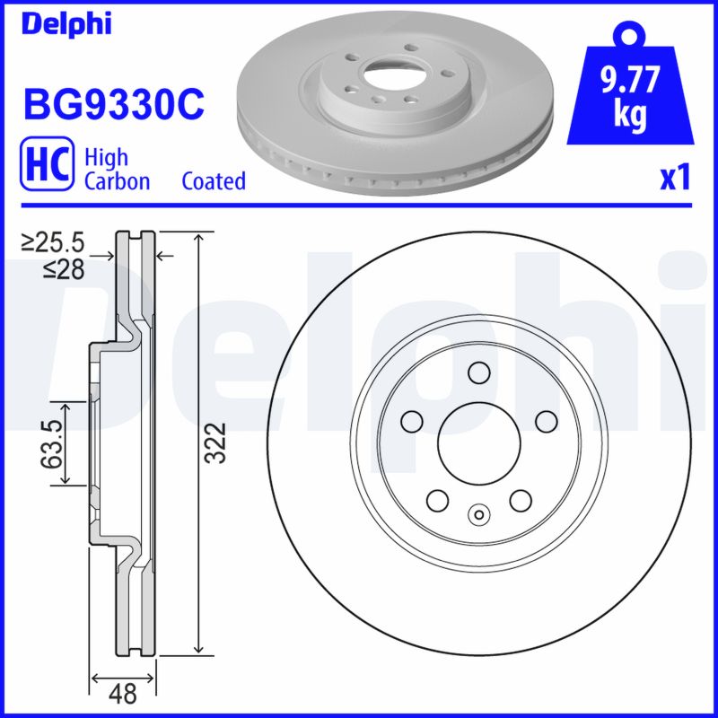 Диск тормозной DELPHI BG9330C