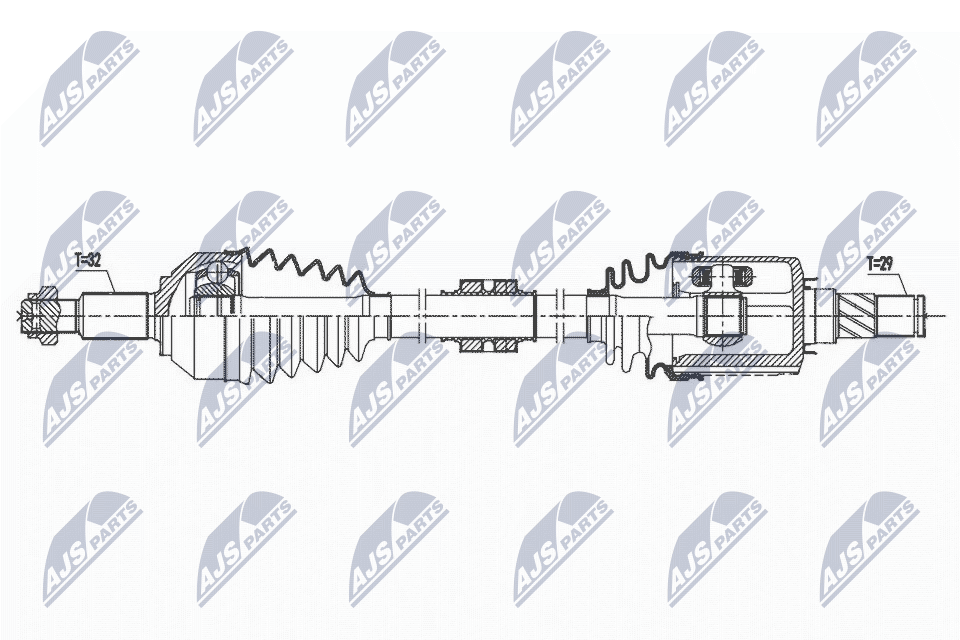 Полуось передняя левая nissan pathfinder 2.53.5 13- infiniti qx60 3.5 16- NTY NPWNS120