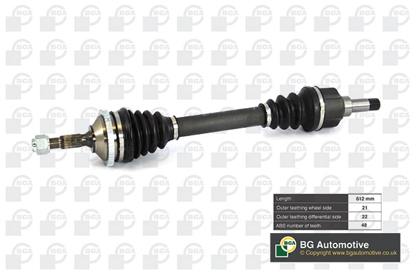 Полуось peugeot 206 2002-2009 BGA DS6714LA