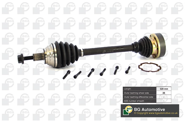 Полуось volkswagen golf 2014- jetta 2006-2010 passat 2005-2009 touran 2003-2011
