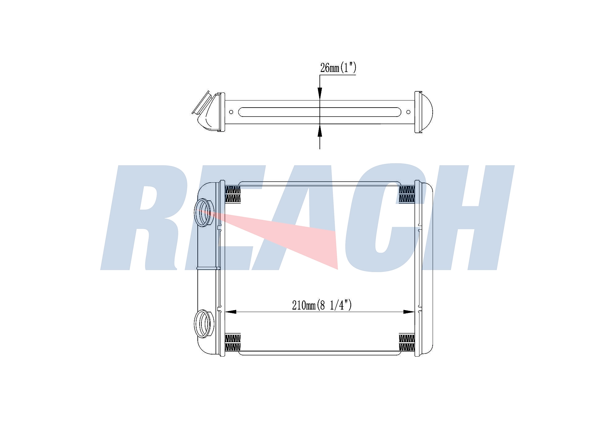 Радиатор отопителя renault laguna 01- REACH 1.18.15325