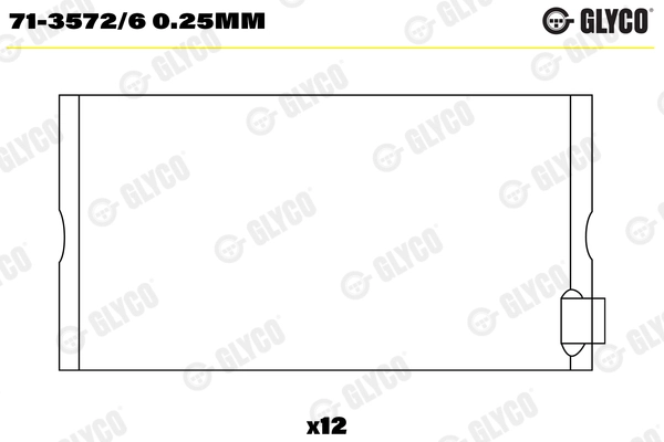 Вкладыши двс шатунные (к-т) GLYCO 71-3572/6 0.25mm