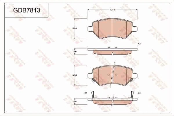 Комплект колодок для дисковых тормозов TRW GDB7813AT