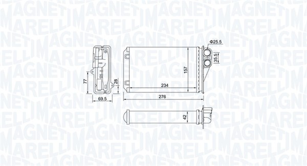 Br461 радиатор печки peugeot 207 1.4-1.6 06- MAGNETI MARELLI 350218461000