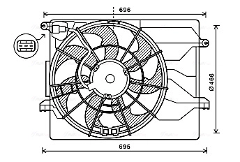 Вентилятор охлаждение двигателя AVA QUALITY COOLING HY7549
