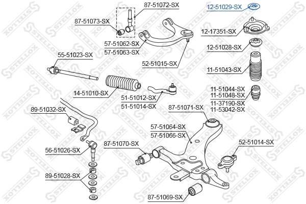 Опора стойки амортизатора STELLOX 12-51029-SX