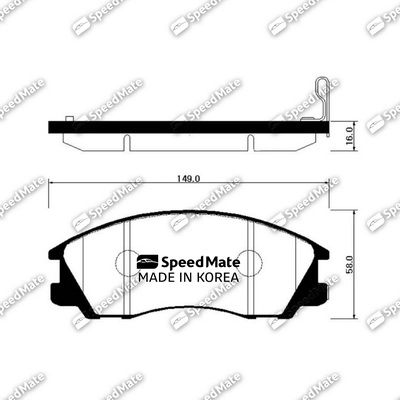 Комплект тормозных колодок дисковый тормоз SPEEDMATE SM-BPH017