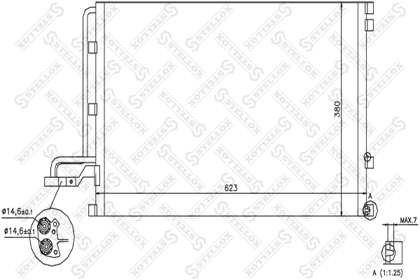 Конденсатор кондиционер STELLOX 10-45572-SX
