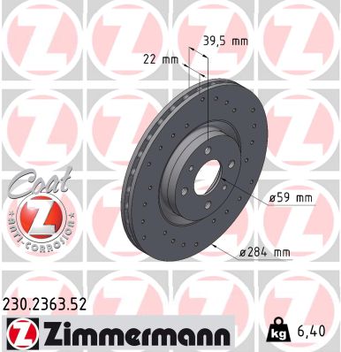 Тормозной диск sport brake disc z ZIMMERMANN 230.2363.52