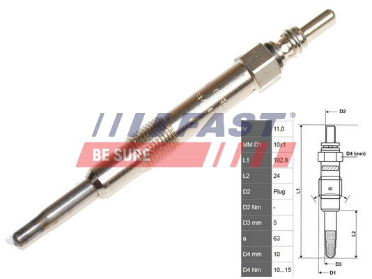Свеча накаливания FAST FT82703