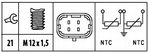 Датчик температура охлаждающей жидкости HELLA/BEHR/PAGID 6PT 009 309-581